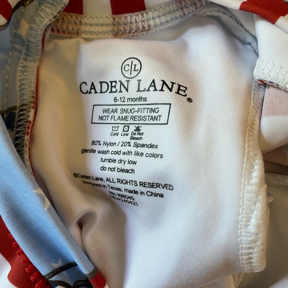 Caden Lane Ruffle Butt Patriotic Baby Rashguard  Swimsuit with Sunglasses Print - Picture 9 of 10